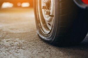 flat tire up close