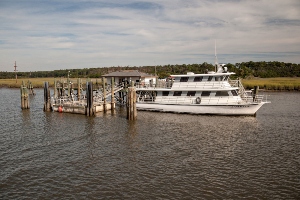 A dock and a boat.