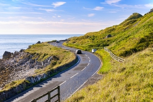 Driving in the country.