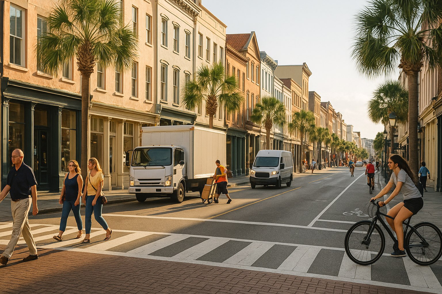 Delivery vans and commercial vehicle accidents in downtown charleston, sc