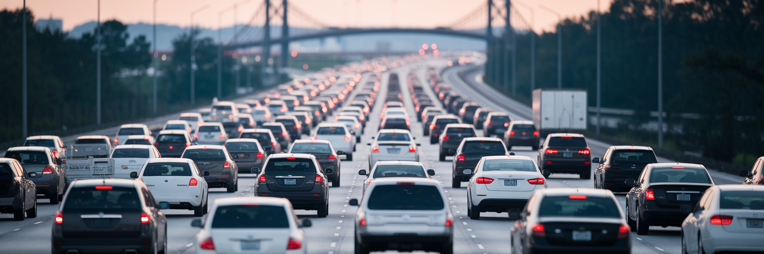 Congested traffic on charleston interstate