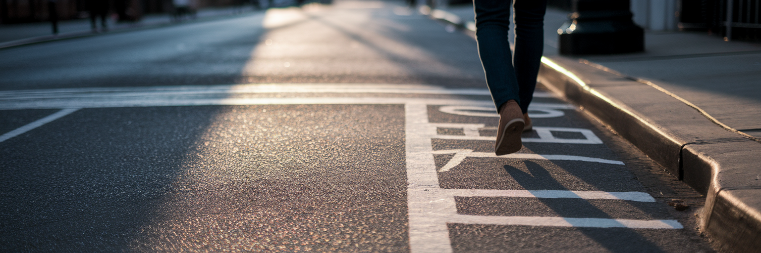 Pedestrian stepping onto a charleston crosswalk.