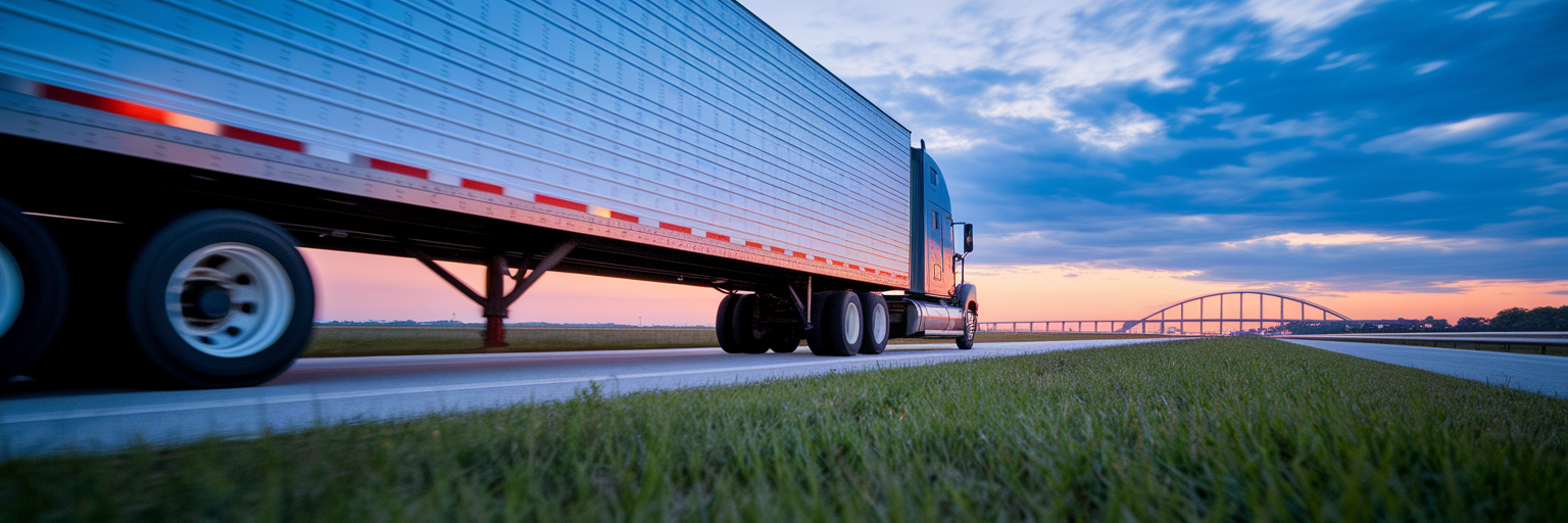 Large semi-truck on a charleston highway.