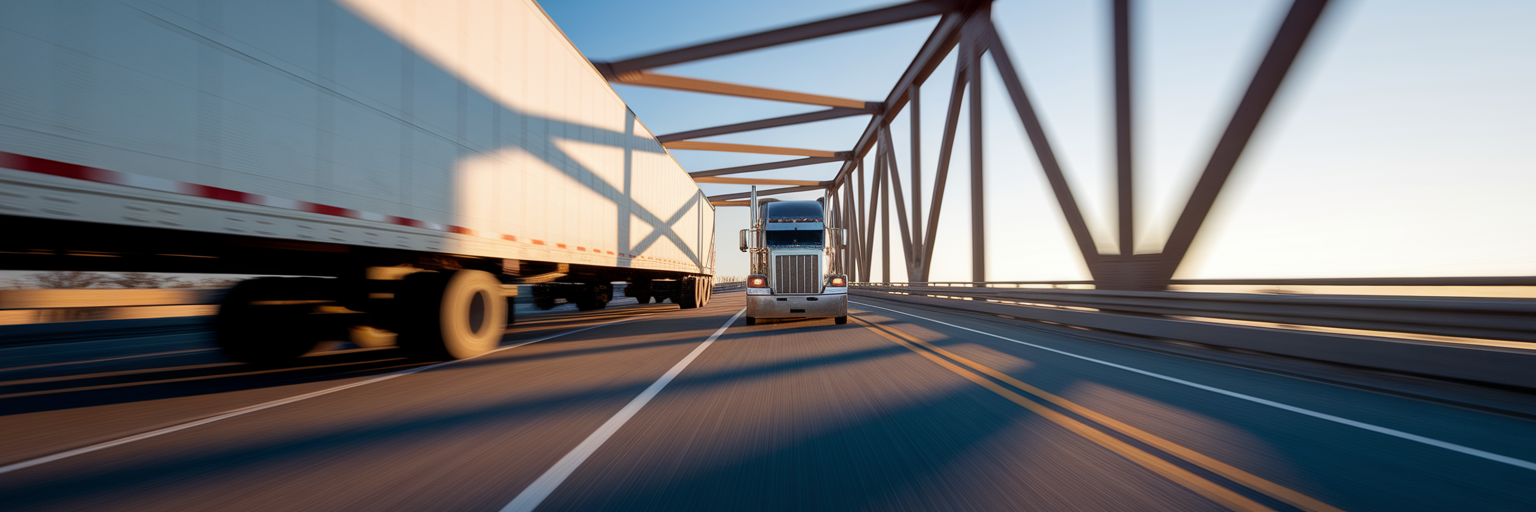 Large semi-truck on i-526 bridge charleston.