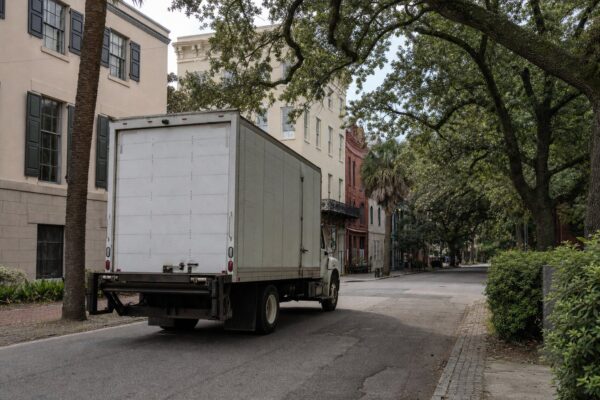 Bay Street Truck Traffic in Savannah's Historic District