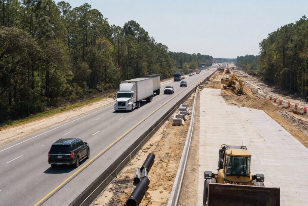 I-95 Widening Construction Zone: Georgia-South Carolina Border