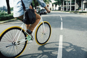 bicyclist on city street